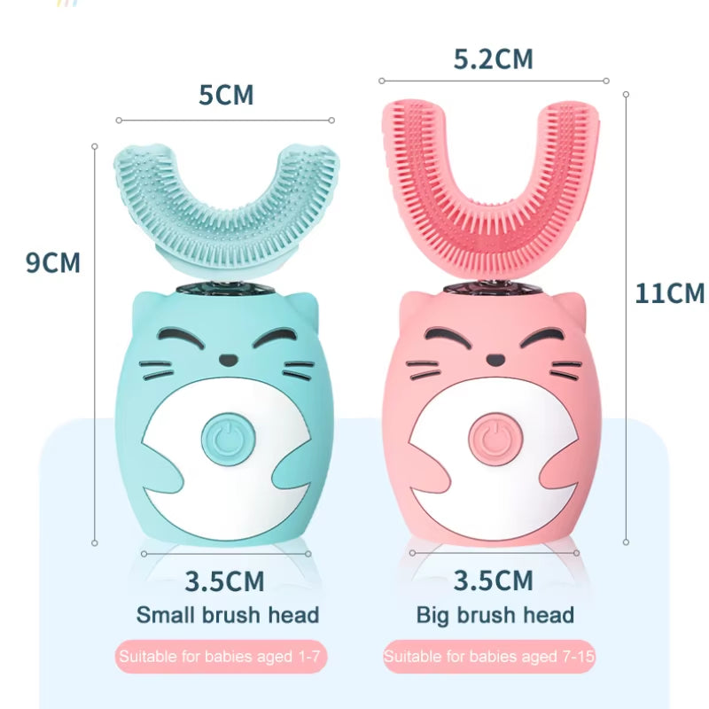 Kids U-Shaped Sonic Electric Toothbrush Children Silicon Toothbrush 360 Degrees Smart Tooth Brush Teeth Whitening for Waterproof